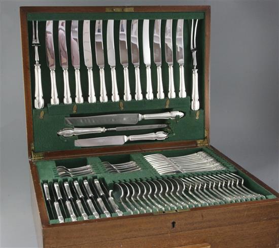 A 1950s canteen of silver Dubarry pattern cutlery for twelve by Cooper Brothers & Sons,